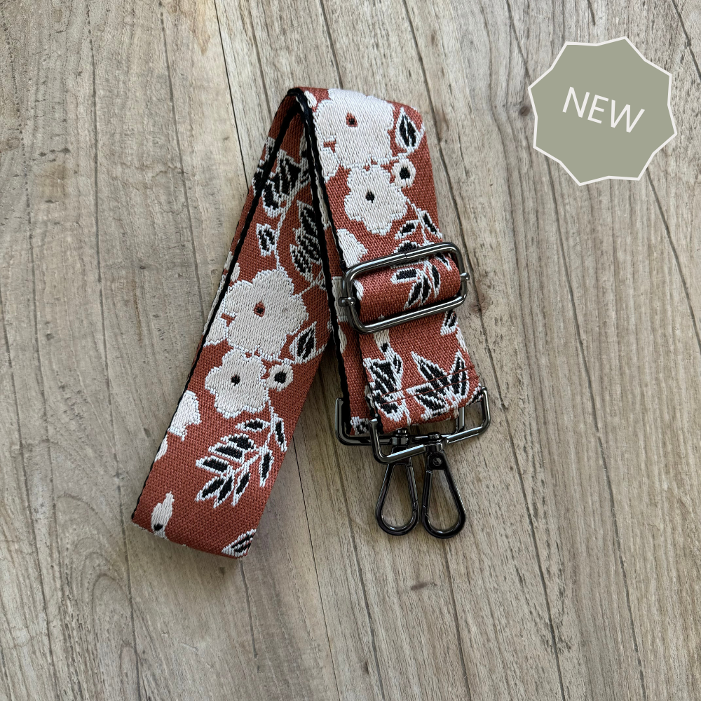 Copper Floral Crossbody Bag Strap Gunmetal - Crossbody diaper bag by The Poppy Brand