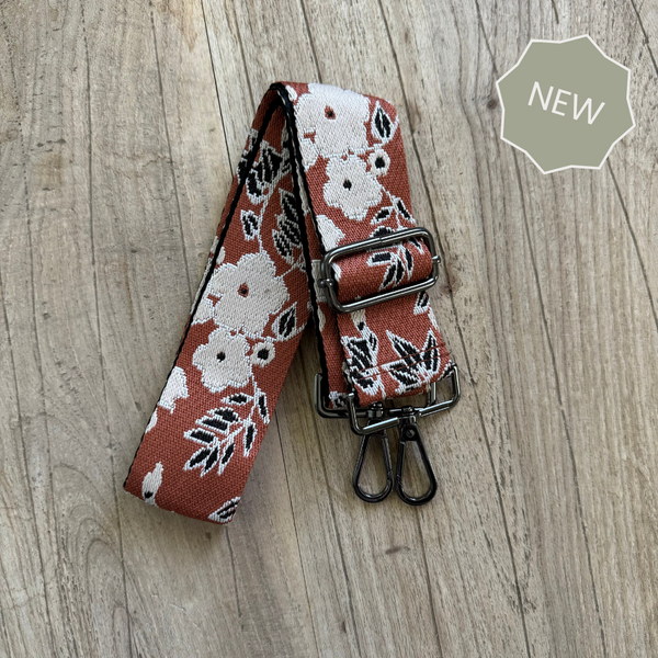 Copper Floral Crossbody Bag Strap Gunmetal - Crossbody diaper bag by The Poppy Brand