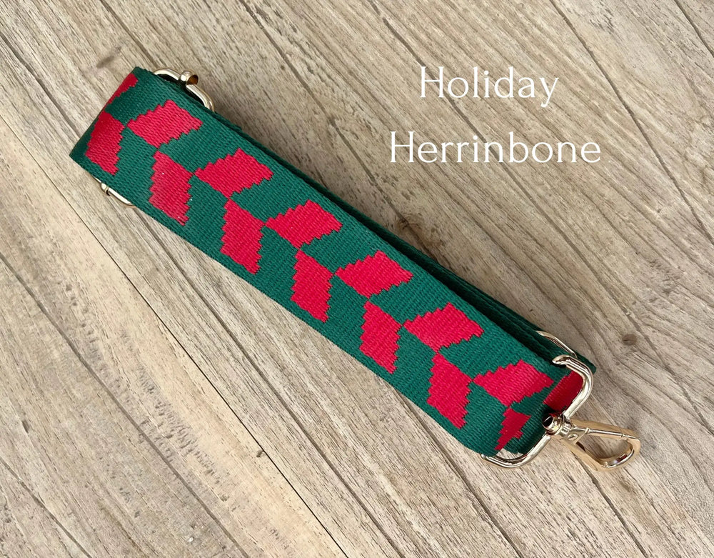 Holiday Herringbone Crossbody Bag Strap
