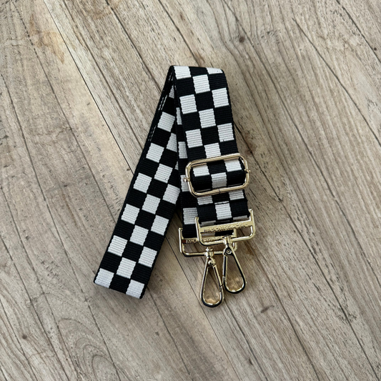 Black Checker Crossbody Bag Strap