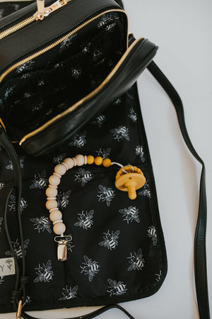 Wipe-clean changing mat (bees) - FINAL SALE