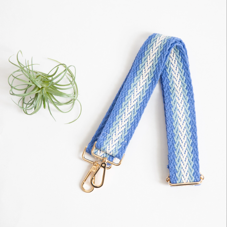 Blue Sapphire Rhinestone Crossbody Strap